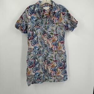 C‎ & C California Womens Linen Shirt Dress Size S Tropical Cruise Wear Resort
